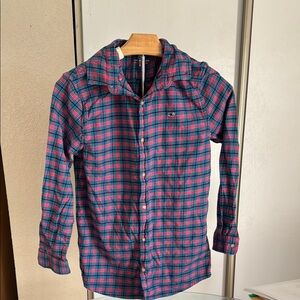 Boys red and blue plaid shirt